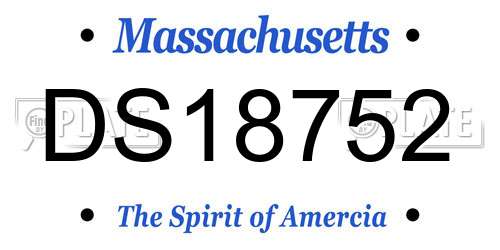 DS18752 Massachusetts License Plate