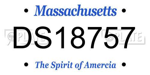 DS18757 Massachusetts License Plate