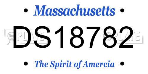 DS18782 Massachusetts License Plate