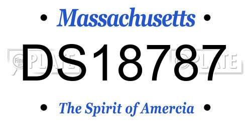 DS18787 Massachusetts License Plate