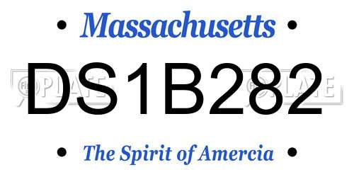 DS1B282 Massachusetts License Plate