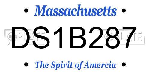 DS1B287 Massachusetts License Plate