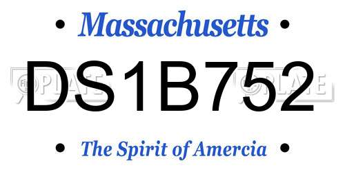 DS1B752 Massachusetts License Plate