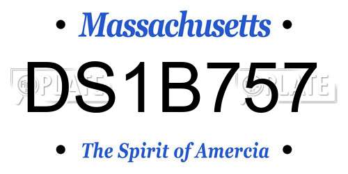 DS1B757 Massachusetts License Plate
