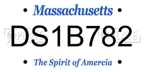 DS1B782 Massachusetts License Plate