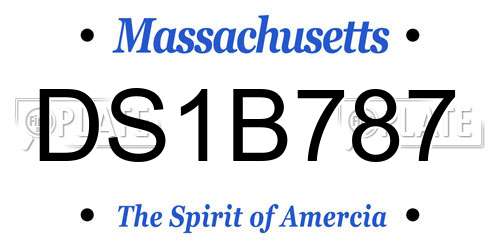 DS1B787 Massachusetts License Plate