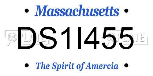 DS1I455 Massachusetts License Plate