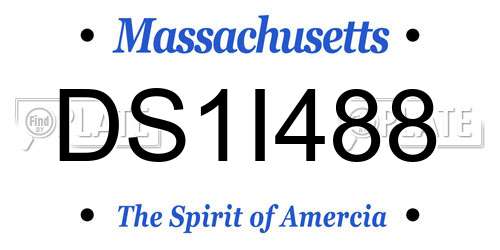 DS1I488 Massachusetts License Plate