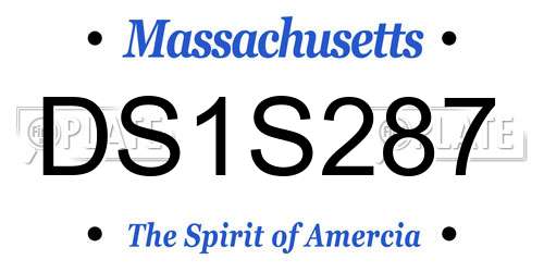 DS1S287 Massachusetts License Plate