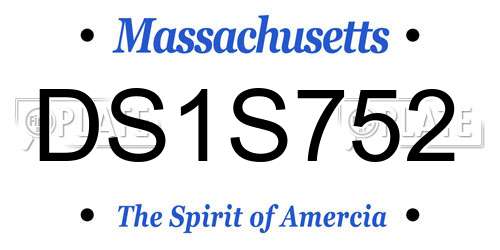 DS1S752 Massachusetts License Plate