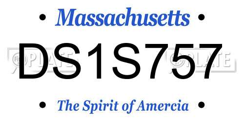 DS1S757 Massachusetts License Plate