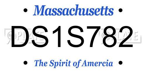 DS1S782 Massachusetts License Plate