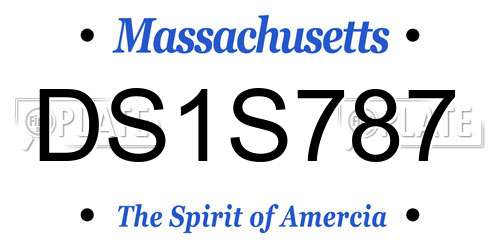 DS1S787 Massachusetts License Plate