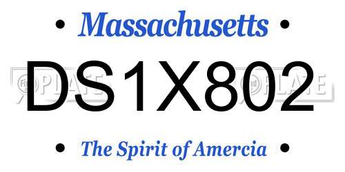 DS1X802 Massachusetts License Plate