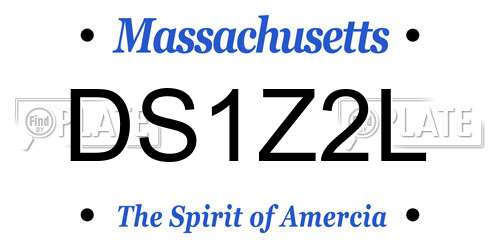 DS1Z2L Massachusetts License Plate
