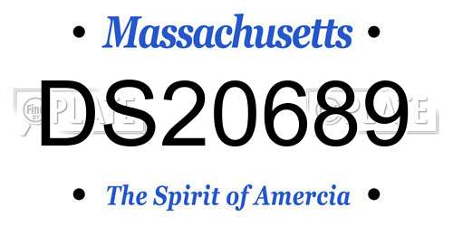 DS20689 Massachusetts License Plate