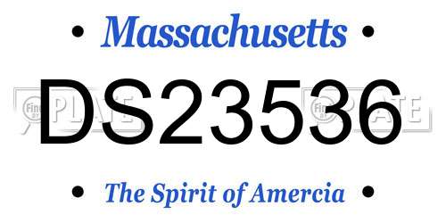DS23536 Massachusetts License Plate