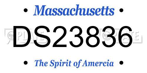 DS23836 Massachusetts License Plate