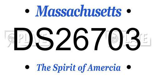 DS26703 Massachusetts License Plate