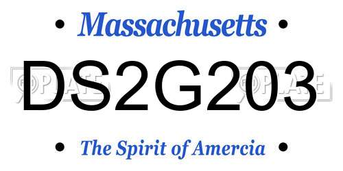 DS2G203 Massachusetts License Plate