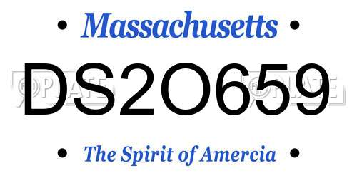 DS2O659 Massachusetts License Plate