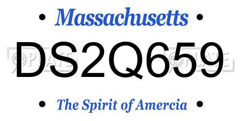 DS2Q659 Massachusetts License Plate