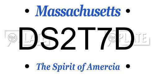 DS2T7D Massachusetts License Plate