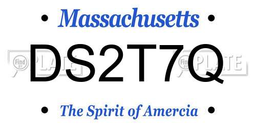 DS2T7Q Massachusetts License Plate