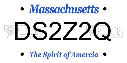 DS2Z2Q Massachusetts License Plate