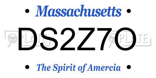 DS2Z7O Massachusetts License Plate