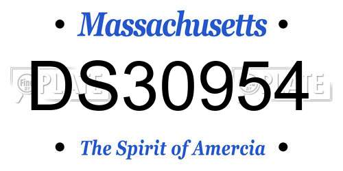 DS30954 Massachusetts License Plate