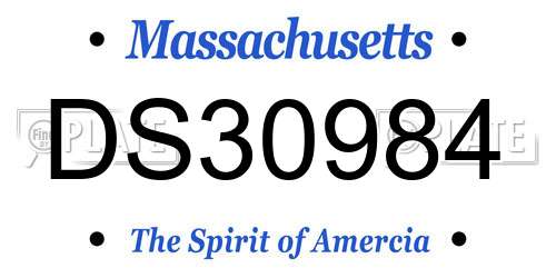 DS30984 Massachusetts License Plate