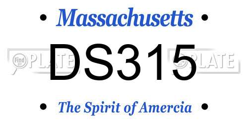 DS315 Massachusetts License Plate
