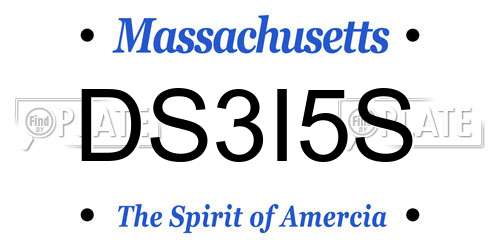 DS3I5S Massachusetts License Plate