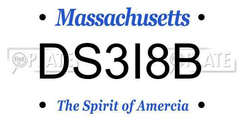 DS3I8B Massachusetts License Plate