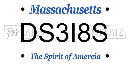 DS3I8S Massachusetts License Plate