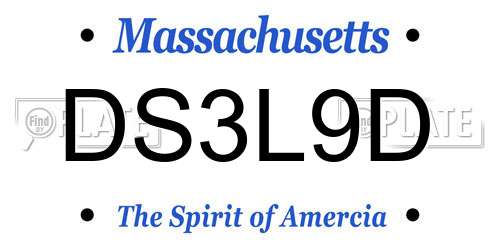 DS3L9D Massachusetts License Plate