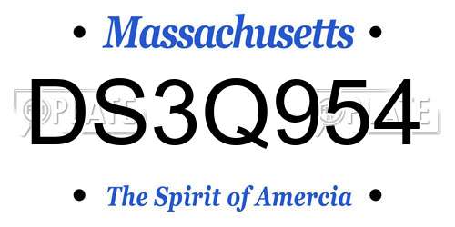 DS3Q954 Massachusetts License Plate