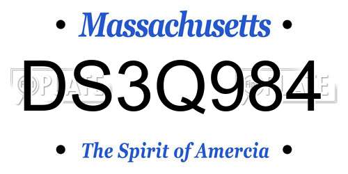 DS3Q984 Massachusetts License Plate