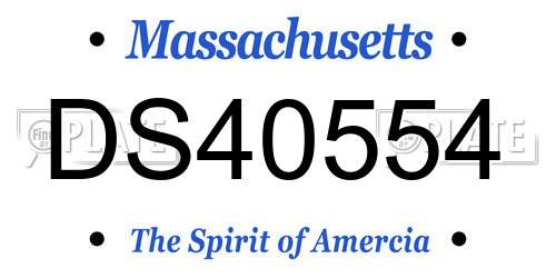 DS40554 Massachusetts License Plate