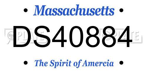 DS40884 Massachusetts License Plate