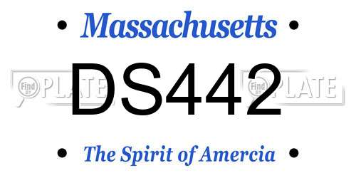DS442 Massachusetts License Plate