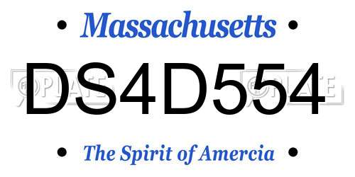 DS4D554 Massachusetts License Plate