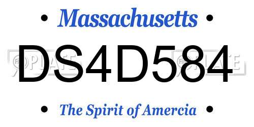 DS4D584 Massachusetts License Plate
