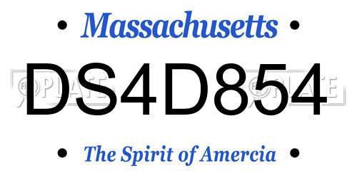 DS4D854 Massachusetts License Plate