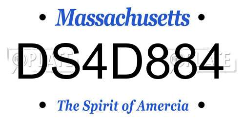 DS4D884 Massachusetts License Plate