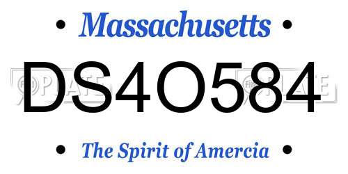DS4O584 Massachusetts License Plate