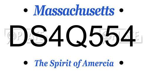 DS4Q554 Massachusetts License Plate