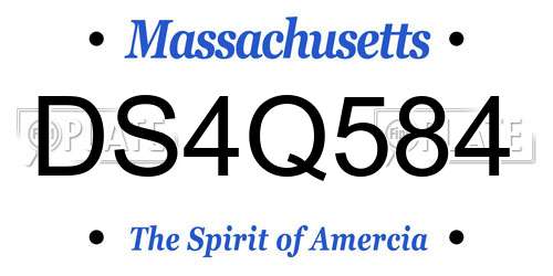 DS4Q584 Massachusetts License Plate