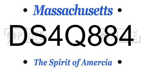 DS4Q884 Massachusetts License Plate
